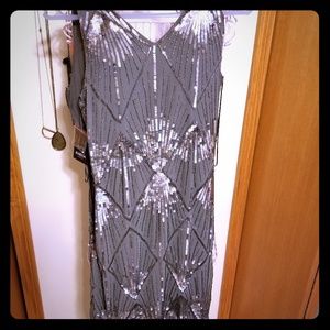 Marina sequence sparkle grey dress
